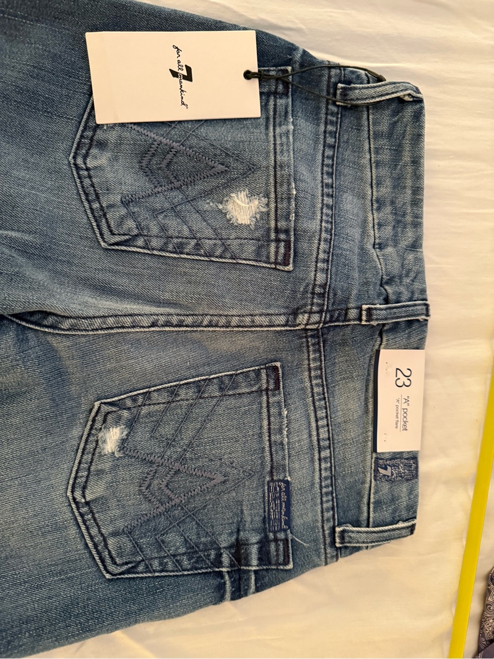 NWT vintage made in USA 7FAM A-Pocket Flare Jeans - Picture 2 of 9